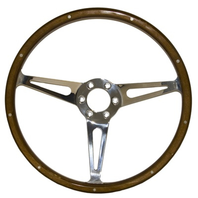 1965-1973 Corso Feroce Wood Steering Wheel, 15", 6 Hole