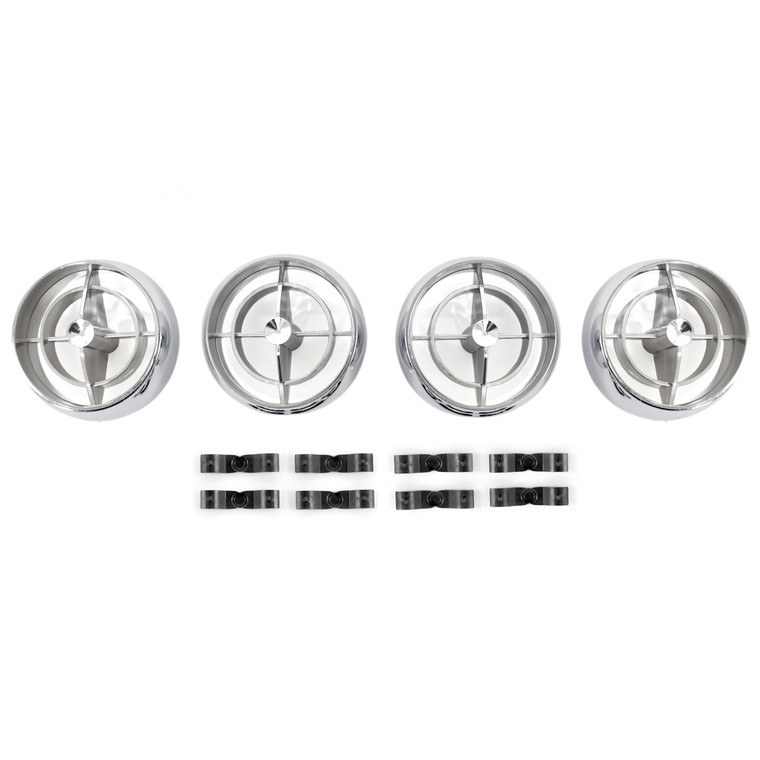 1965Air Conditioner Fan Register 4 Piece Set With 8 Clips For Underdash Hang-On Unit