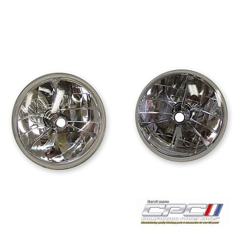 1965-1968 Mustang Tri-bar Headlamps Halogen 7'' Clear Dot, Pr. 1965-1968 Mustang Tri-bar Headlamps Halogen 7'' Clear Dot, Pr.