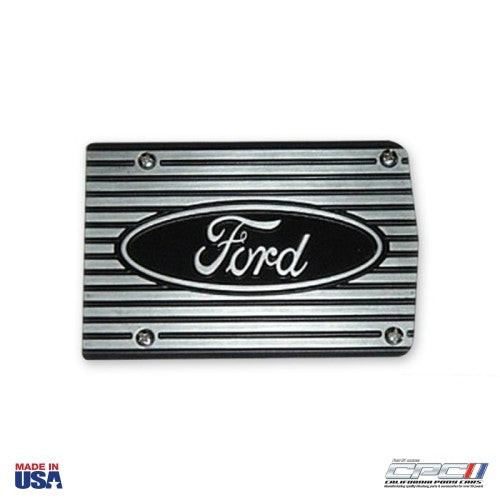 Mustang A/c Compressor Cover Plate, 'ford' Letter, Matte Finish Painted, Hardware Included