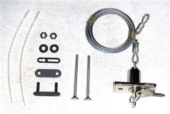 Garage door keyed quick release assembly