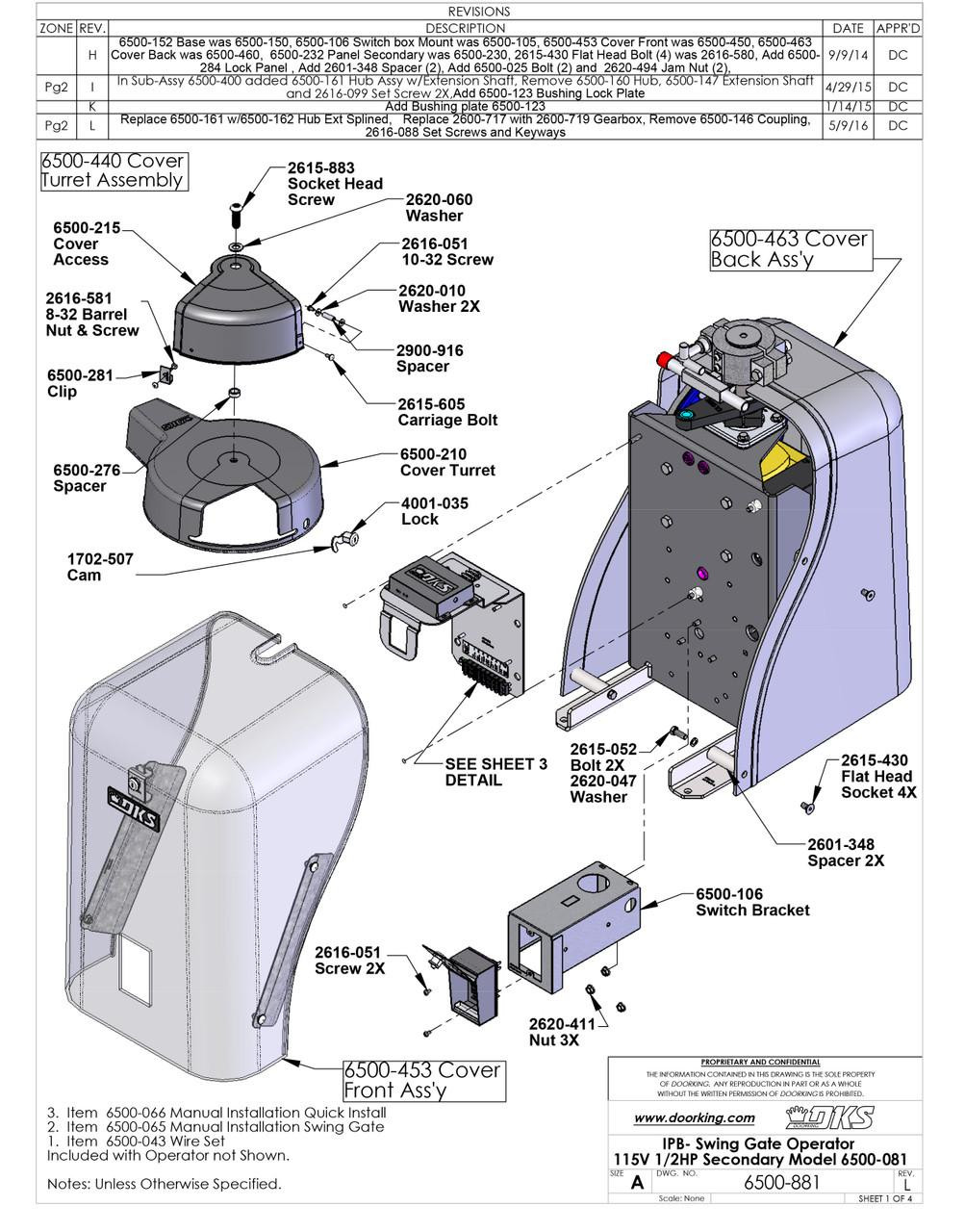 006500081 Parts Breakdown For reference only