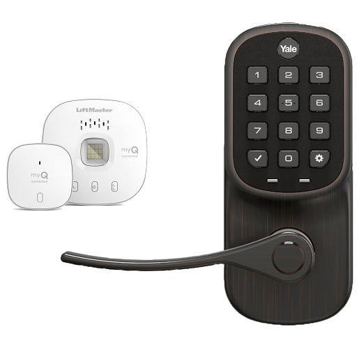 Liftmaster Smart Keypad Lever Lock in Oil Rubbed Bronze, LMLEVPACK-OB