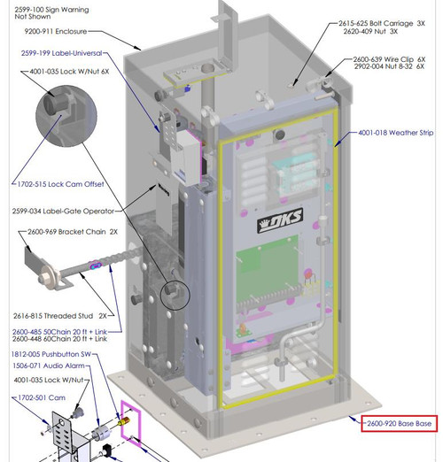 Doorking 07 Doorking 2600-920 Baseplate 920
