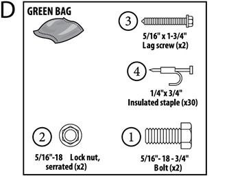 Genie 37105S.S Hanging Hardware (Green Bag)