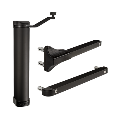 Locinox  LION-9005 Compact 90° or 180° retrofit gate closer for gates up to 165 lbs in RAL 9005 