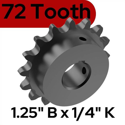 Liftmaster 71-1550B72QGH Sprocket Kit, 72 Tooth, 1.25" Bore X 1/4" Keyway With SS