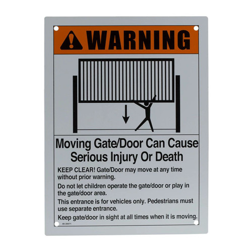 LiftMaster K40-38471 UL Warning Sign, HCTDCU