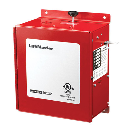 LiftMaster LM21XPBB Extended Performance Fire Door Release Device with Battery Backup - Rolling, Slide and Center-Parting Fire Doors, UL 864