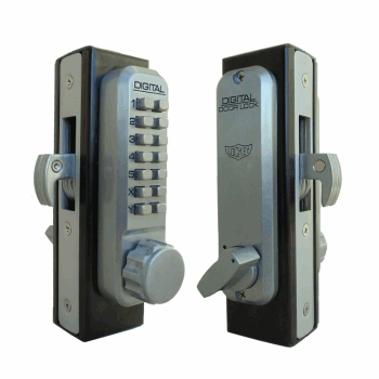 Lockey 2950 Narrow Stile Mechanical Keyless Hook Bolt Lock, Single Sided, Marine Grade
