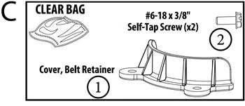 Genie 39012R.S Belt Retainer Parts Pack (Clear Bag)