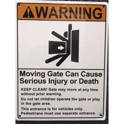 Doorking 355 Doorking 2599-100 Sign Warning Doorking 355 Doorking 2599-100 Sign Warning