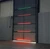 LED-ORION-24-K12 Orion LED alert system installed on a commercial rolling steel door showing red and green signaling