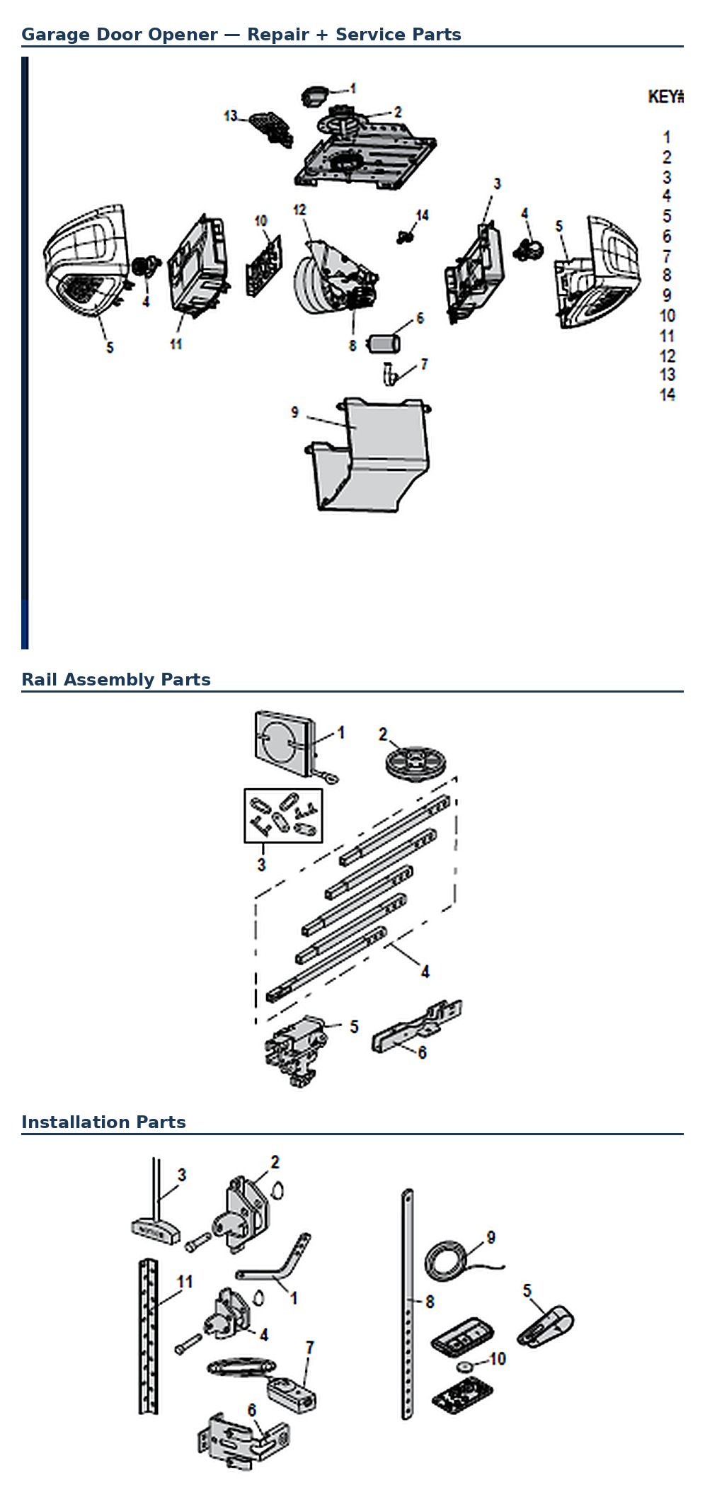 Chamberlain C203 replacement parts diagram