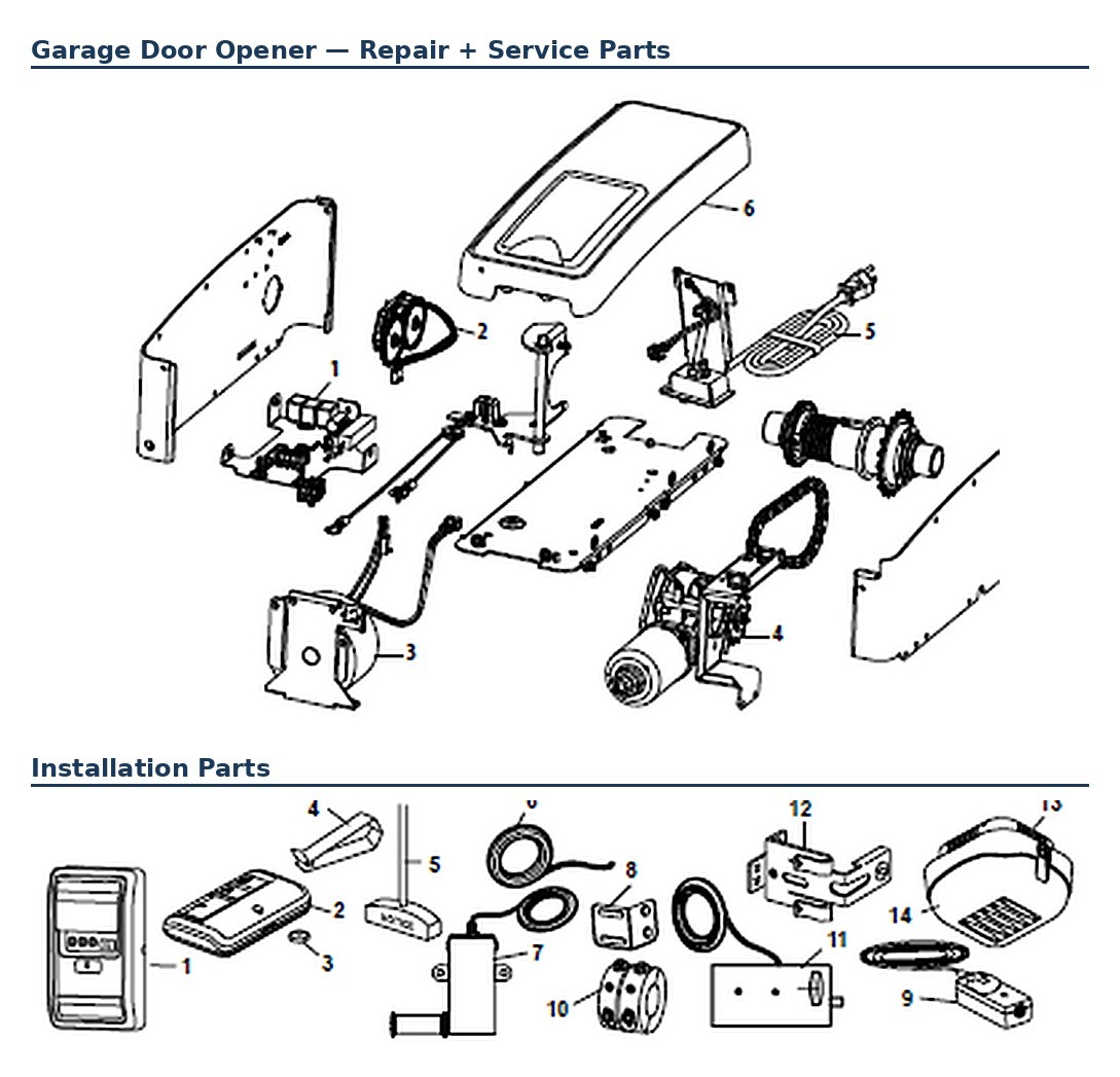 Chamberlain RJO20 replacement parts diagram