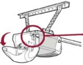 Where to find the LiftMaster Learn or Smart button on the garage door opener motor unit