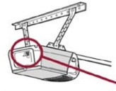 LiftMaster Learn button location on the back panel of the opener