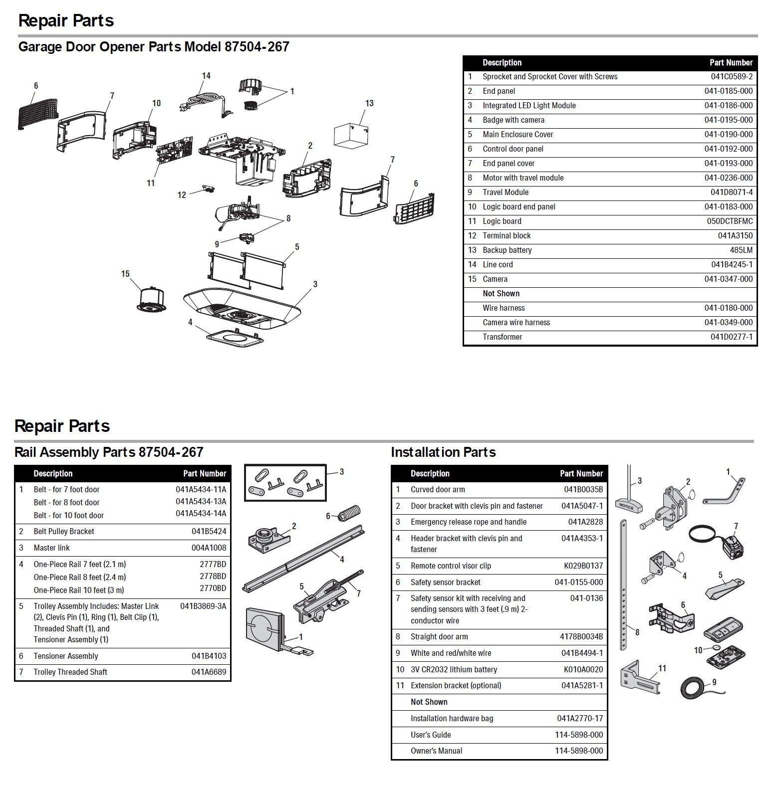 Liftmaster 87504 Parts