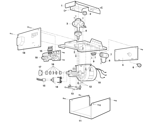 Chamberlain CSO light commercial trolley operator parts diagram