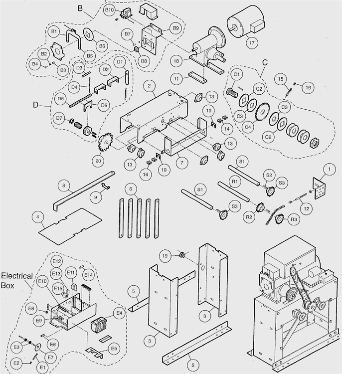 LiftMaster SL580GL slide gate operator replacement parts diagram