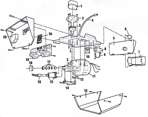 Craftsman 139.53646SRT2 garage door opener parts diagram