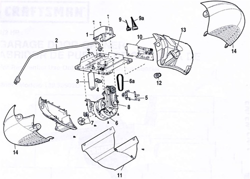 Craftsman 139.53925DS garage door opener parts diagram
