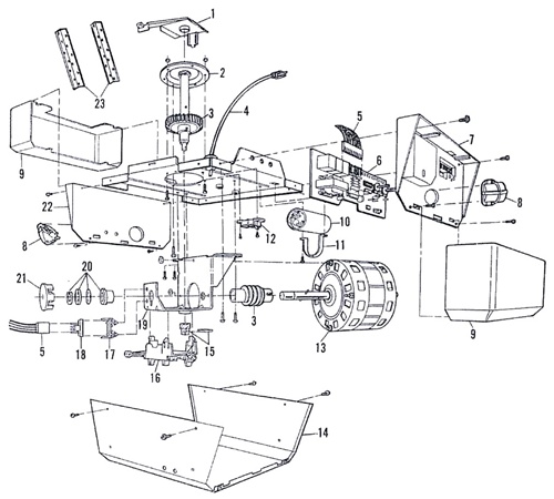 Craftsman 139.53515SR garage door opener parts diagram