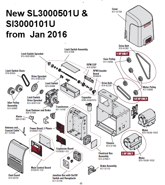 Liftmaster SL 3000501U Replacement Parts