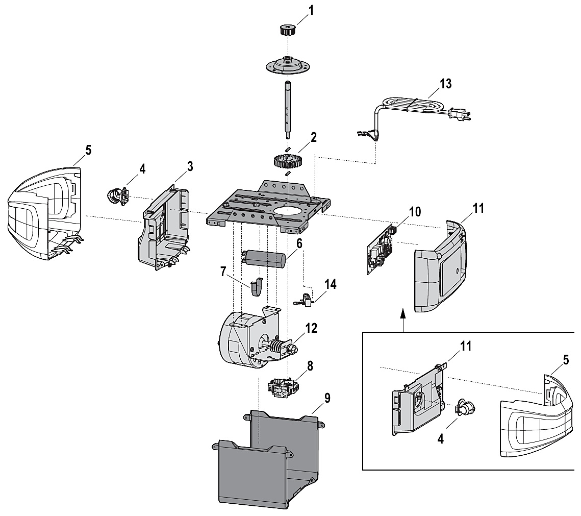 Chamberlain B2202 belt drive opener repair parts diagram