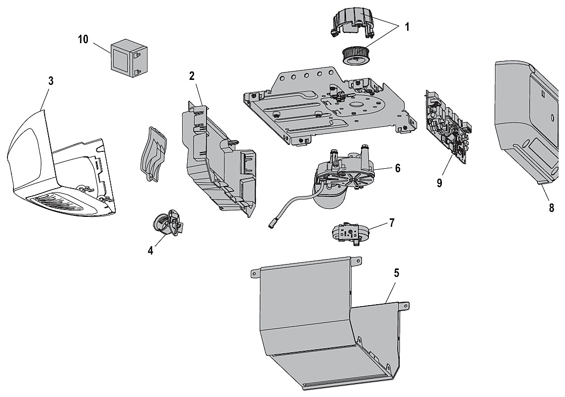 Chamberlain B2215T DC belt drive opener repair parts diagram