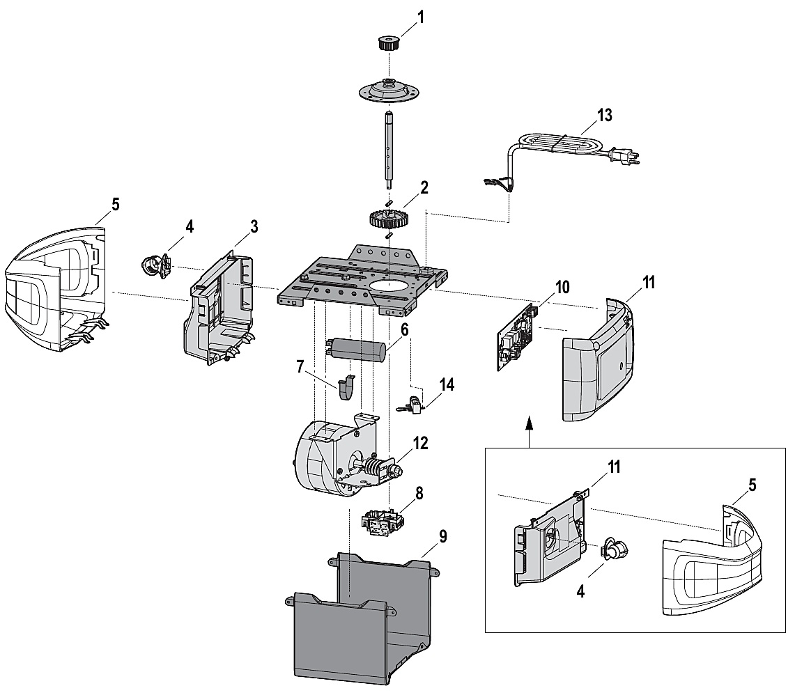 Chamberlain B2401 belt drive opener repair parts diagram