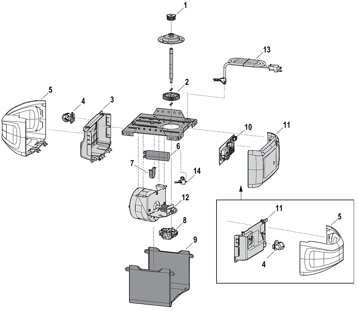 Chamberlain B353 belt drive opener repair parts diagram