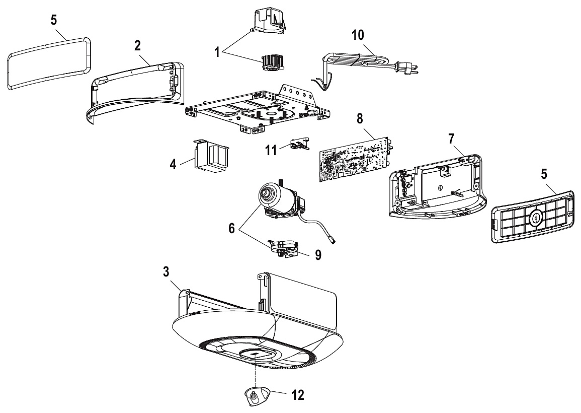 Chamberlain B4643T DC belt drive camera opener repair parts diagram