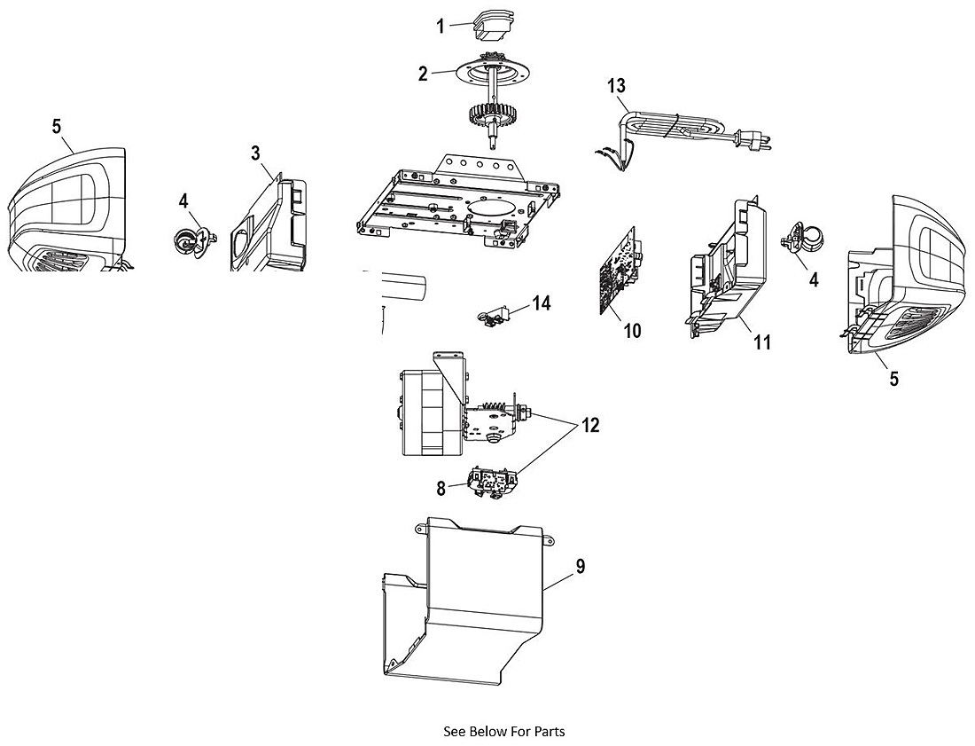 Chamberlain C2405 chain drive garage door opener parts diagram