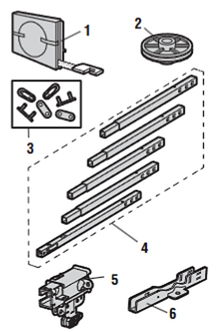 Chamberlain HD920EV square rail assembly parts diagram
