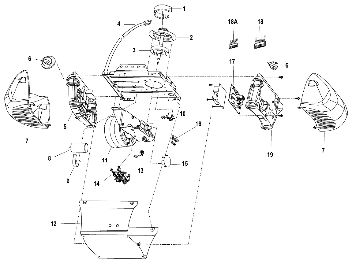 Chamberlain PD210D PD212D chain drive opener repair parts diagram