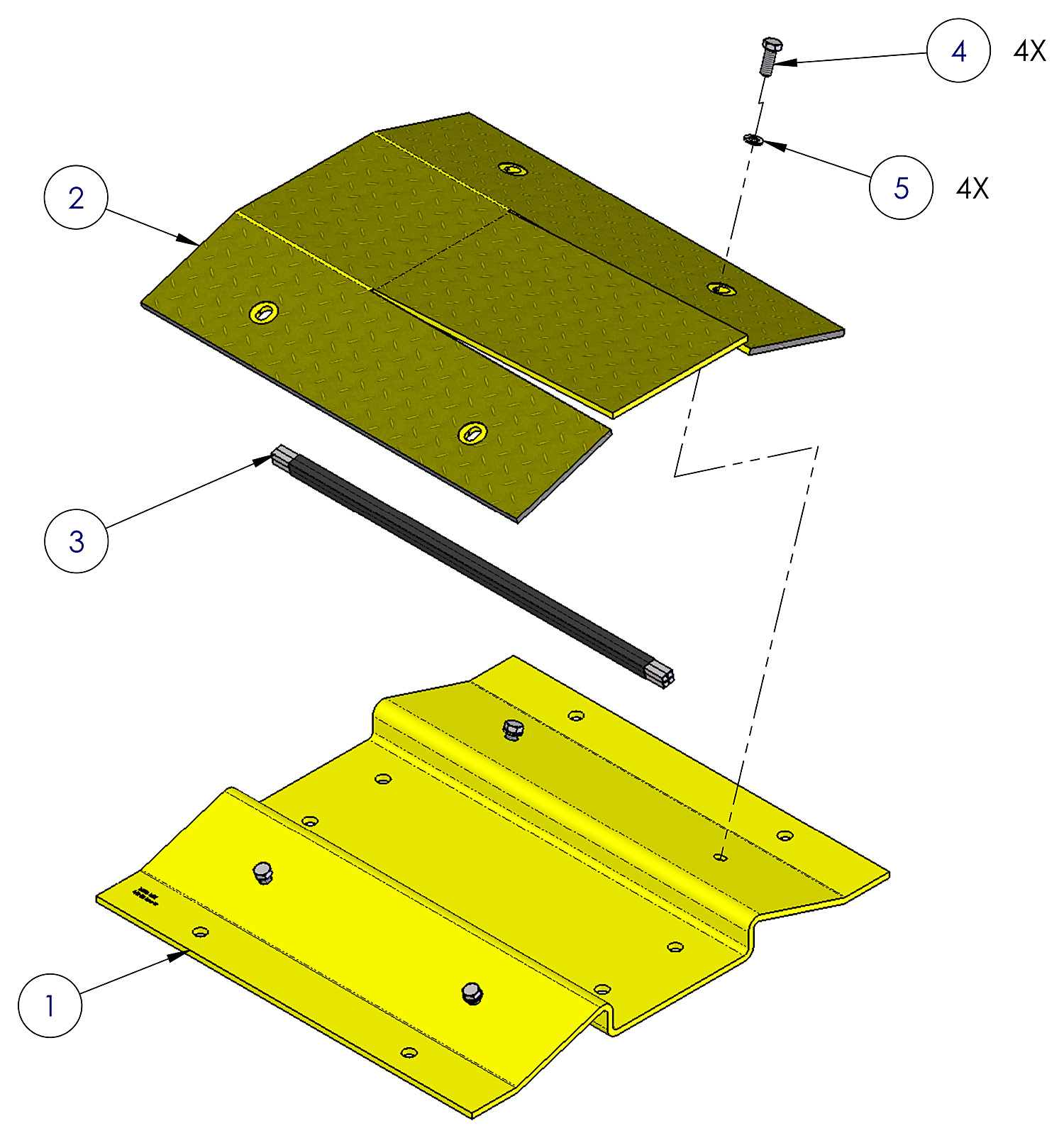DoorKing 1603-168 drive side extension 1-1/2 ft parts diagram