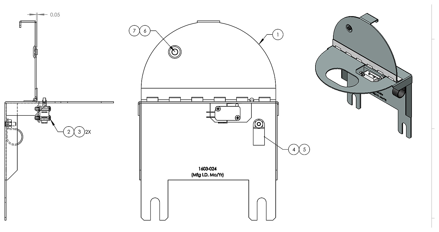 DoorKing 1603-030 manual safety interlock assembly parts diagram