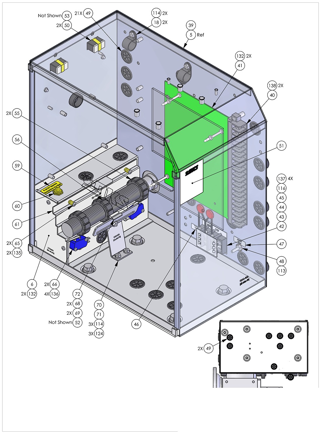 DoorKing 9310 control box and limit switch parts diagram