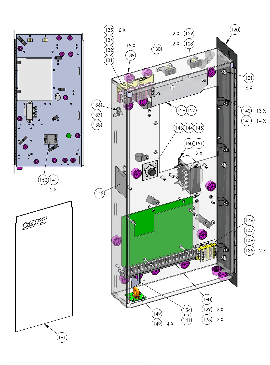 DoorKing 9550 PCB control panel parts diagram