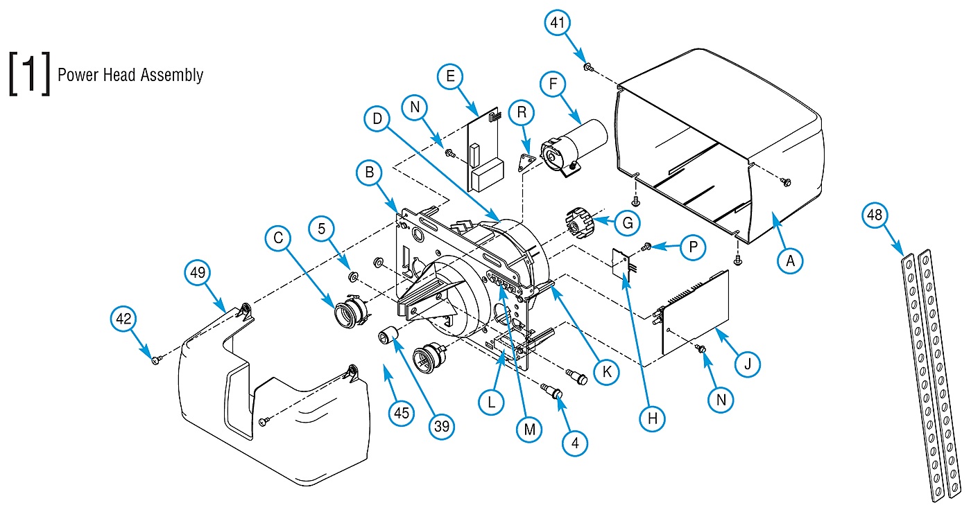 Genie PRO95 CM7600 CM8600 AC screw drive power head exploded view parts diagram