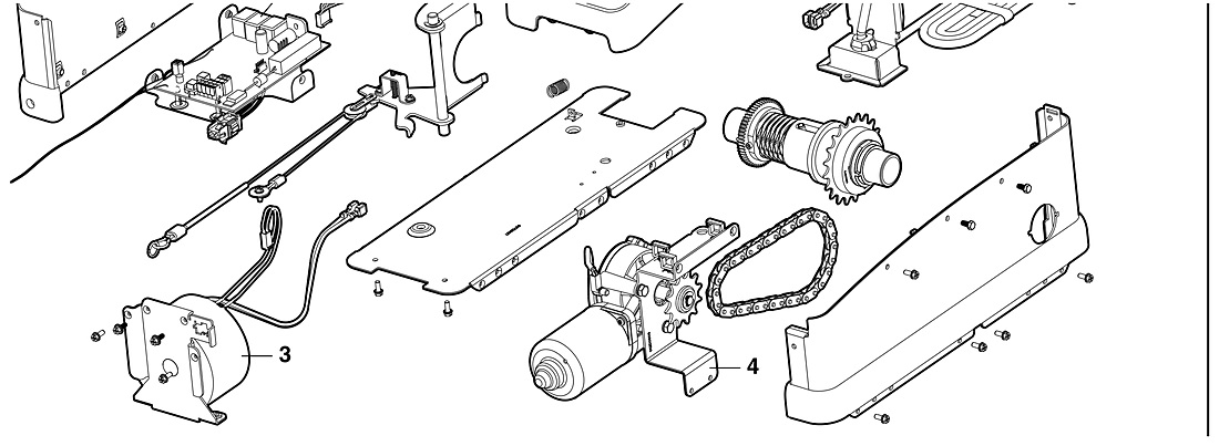 LiftMaster 3900PLD wall mount door operator motor unit parts diagram