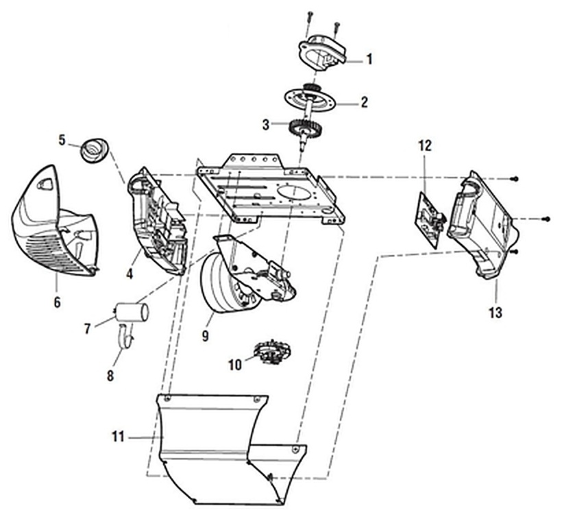 LiftMaster 8155 belt drive garage door opener motor unit parts diagram