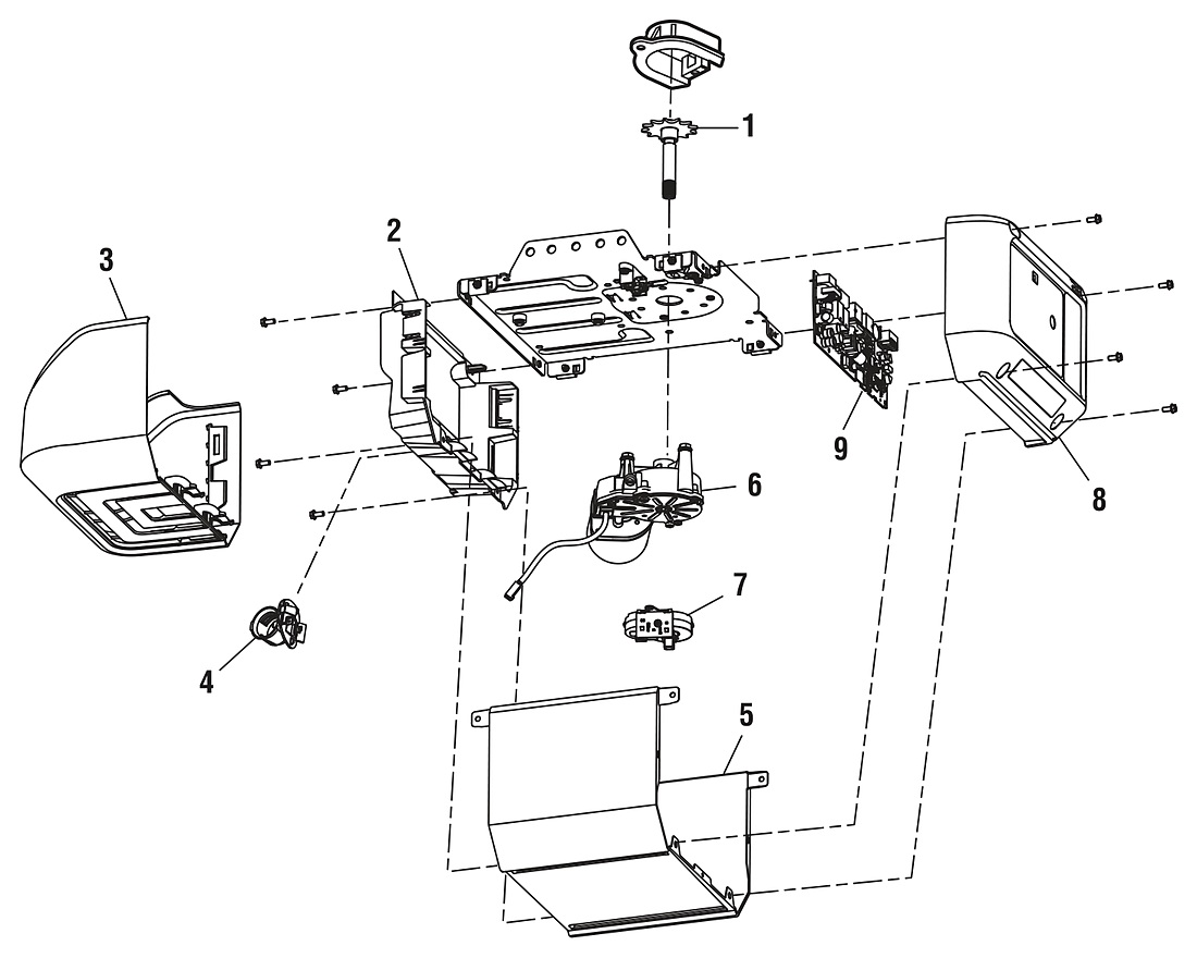 LiftMaster 8160W DC chain drive garage door opener motor unit parts diagram