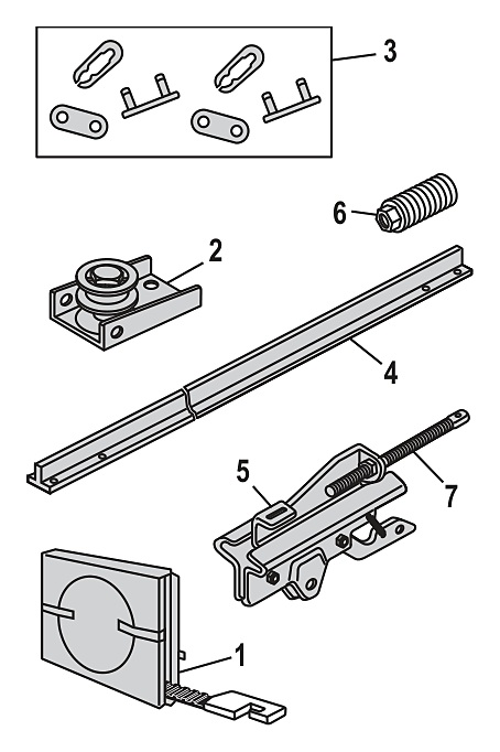 LiftMaster 84501 belt drive rail assembly parts diagram