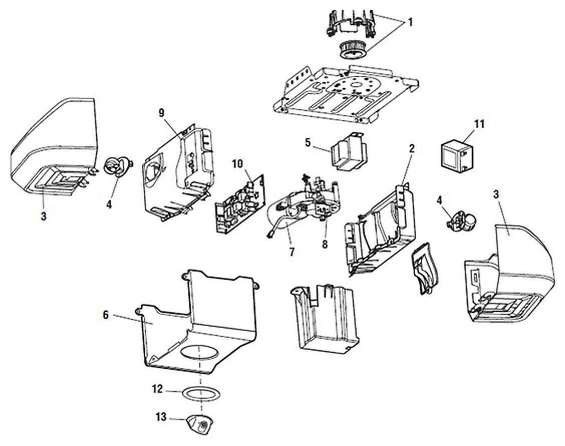 LiftMaster 85504 belt drive garage door opener motor unit parts diagram