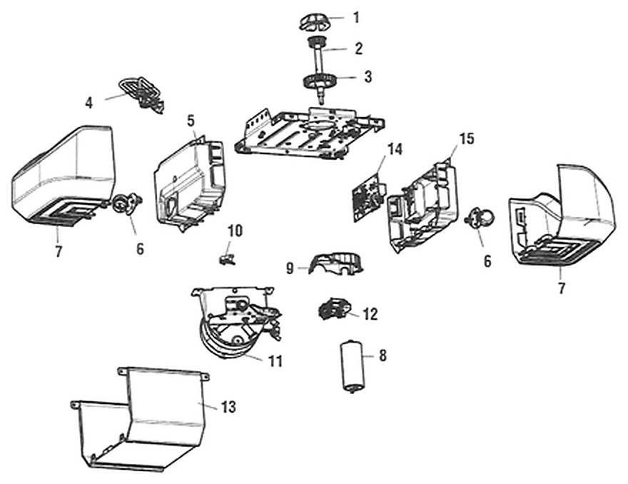 LiftMaster 8557 belt drive garage door opener motor unit parts diagram