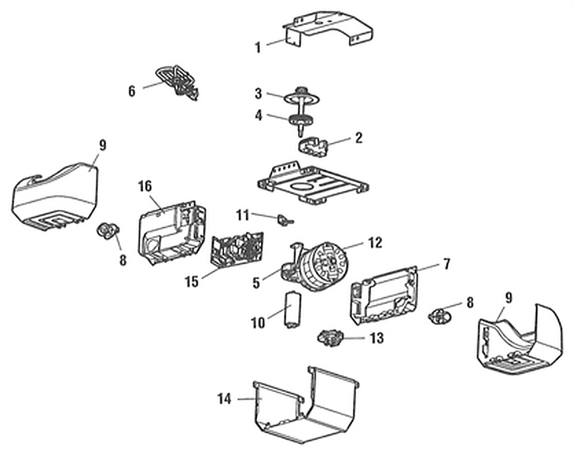 LiftMaster 8587 chain drive garage door opener motor unit parts diagram