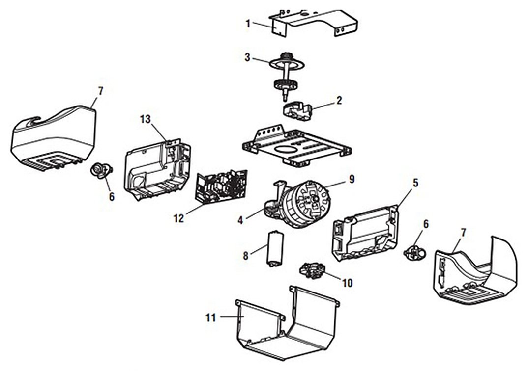 LiftMaster 8587W chain drive garage door opener motor unit parts diagram