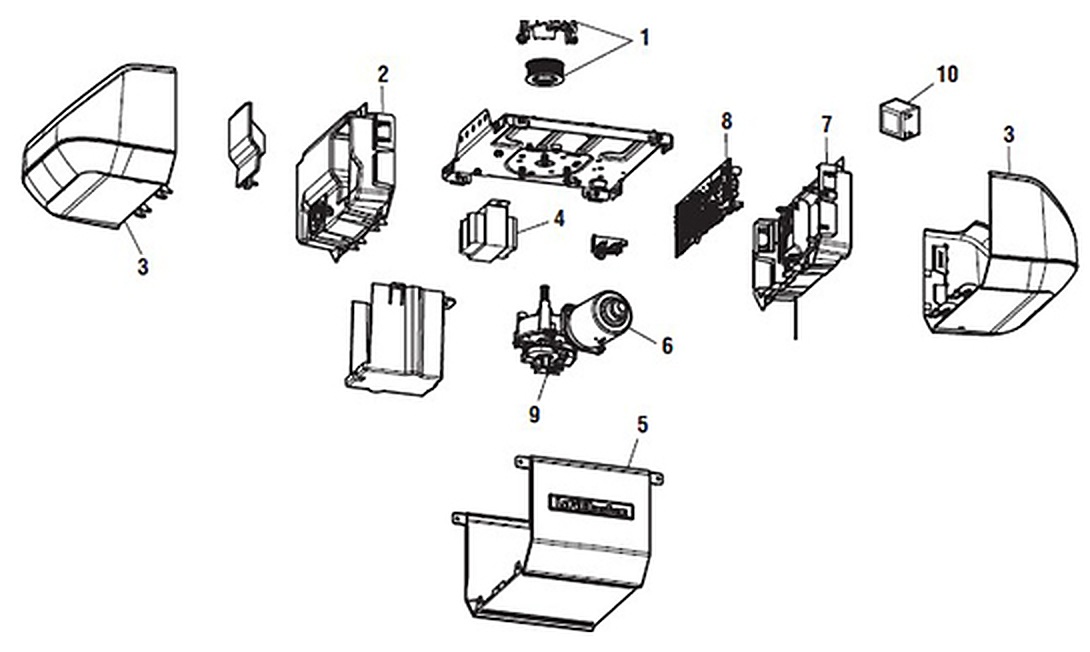 LiftMaster 86502 belt drive garage door opener motor unit parts diagram
